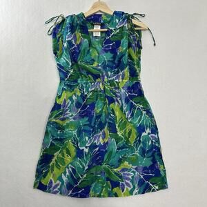 Lauren Ralph Lauren Swim Cover Mini Dress Womens S Green Floral Tropical Beach
